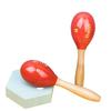 (pont Du Monde) Maracas, Percussion Instrument for Latin Percussion, Eurhythmics, Wooden (Set of 2) (Small Engraved)