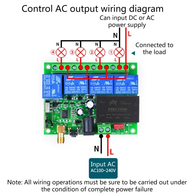 Беспроводной RF пульт дистанционного управления DC12V 24V 220V 4-канальный l 433Mhz пульт дистанционного управления для гаражных ворот передатчик и приемник