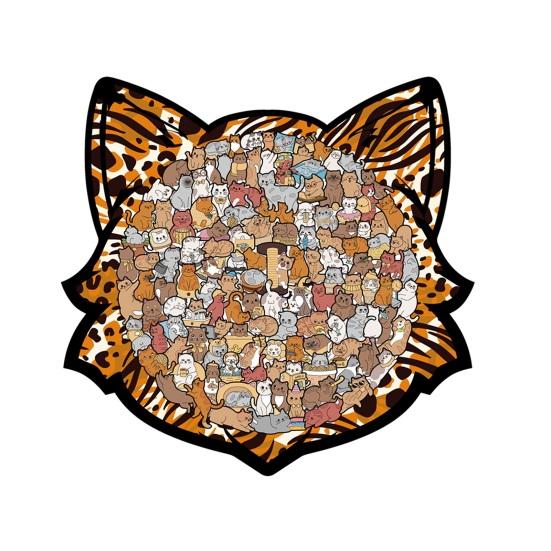 1 Набор Jigsaw Puzzle в форме кошки Милая деревянная головоломка-кошка Головоломка для взрослых и детей Игровая головоломка Обучающая