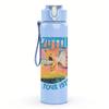 1PC Led zeppelin circular colorful band print 750ml colorful plastic sports water bottle leakproof pop up lid with straw for outdoor work home use