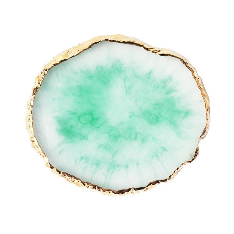 10 см Агатовая доска для демонстрации ювелирных изделий, круглая смоляная палитра для рисования ногтей, реквизит, изысканные подставки под чашки, украшение для кухни