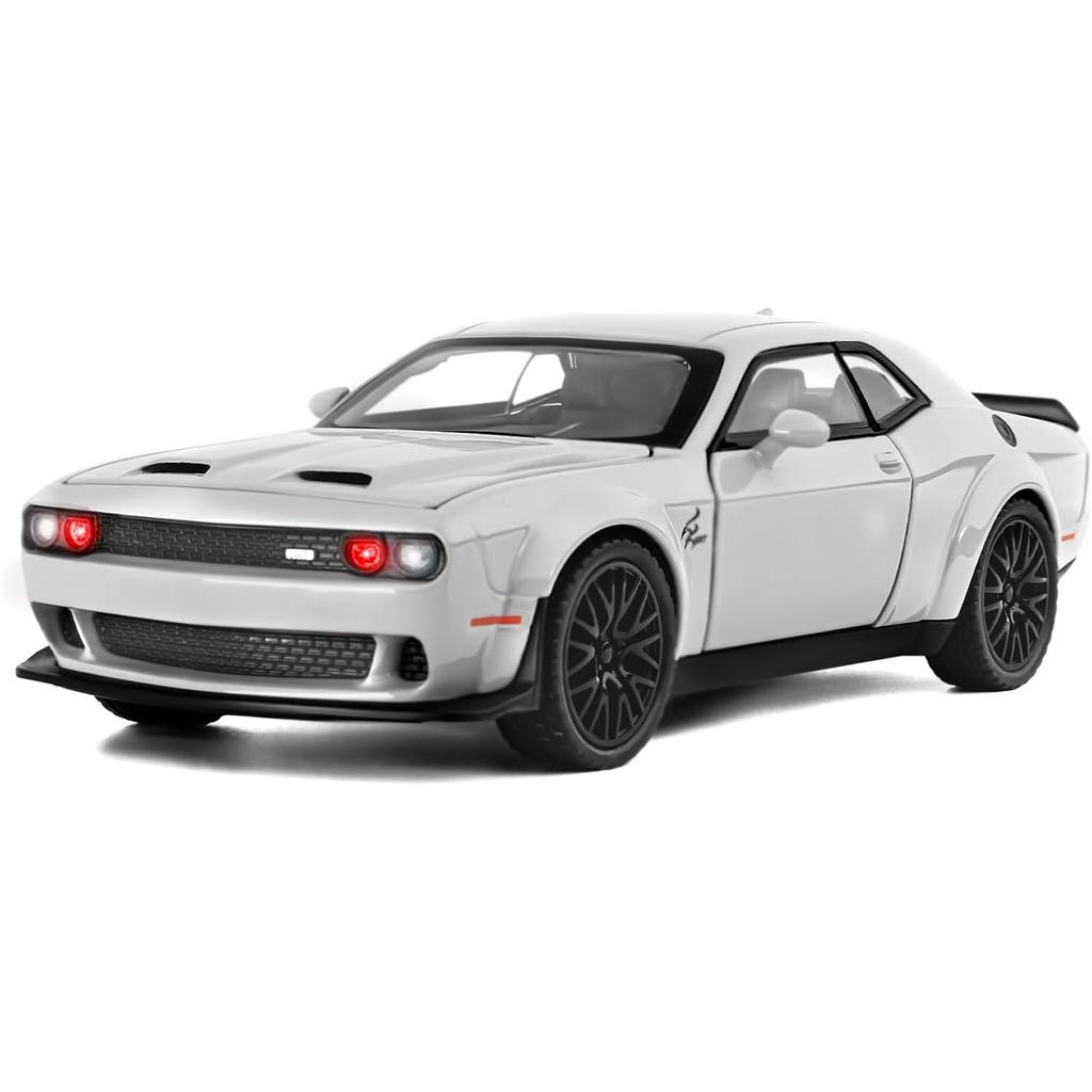 Масштаб 1/32 Dodge Hellcat Challenger Die Cast Metel Pull Back Model Car Hellcat со звуком и светом Hellcat Car Toy Car Toy Gifts для детей от 3 лет и старше