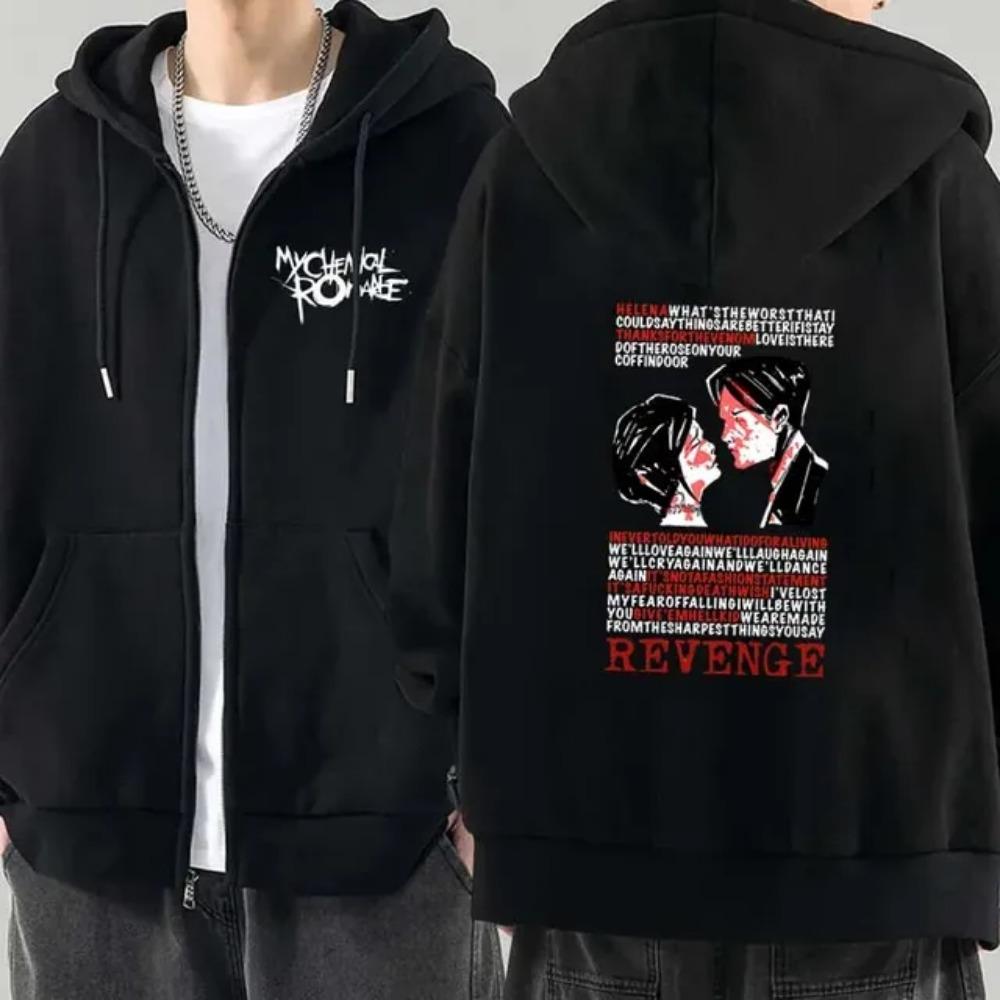Мужская мода толстовки с капюшоном куртка пальто My Chemical Romance Mcr Dead молния толстовка с капюшоном свободный черный парад панк эмо молния толстовка