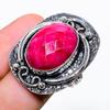 Ruby(Simulated) Gemstone Handmade Christmas Gift Jewelry Ring Size 7.5 M3T31