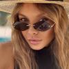 Rhombus Rimless Sunglasses Fashion Popular Women Men Shades Small Square Sunglasses For Female Male Black Framelesseyewear