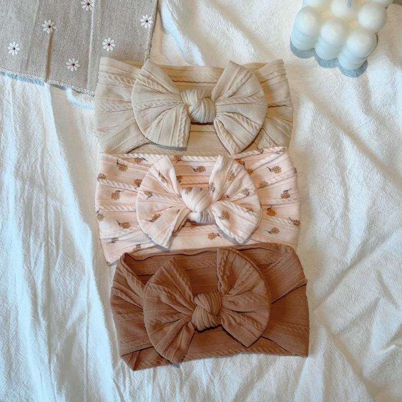 3 шт. Повязки на голову с бантами для маленькой девочки, повязка-тюрбан для новорожденного, аксессуар для волос, детская повязка для волос, уличная повязка на голову для малышей и детей, аксессуары для волос