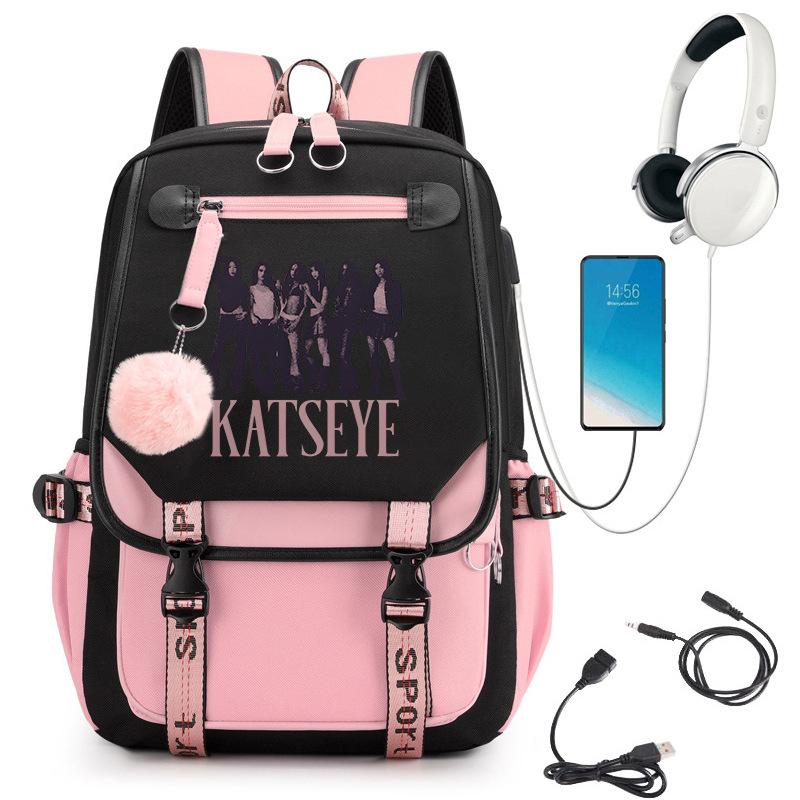 KATSEYE K-Pop Girl Group School Backpack Trendy Personalized Bookbag 60123-3