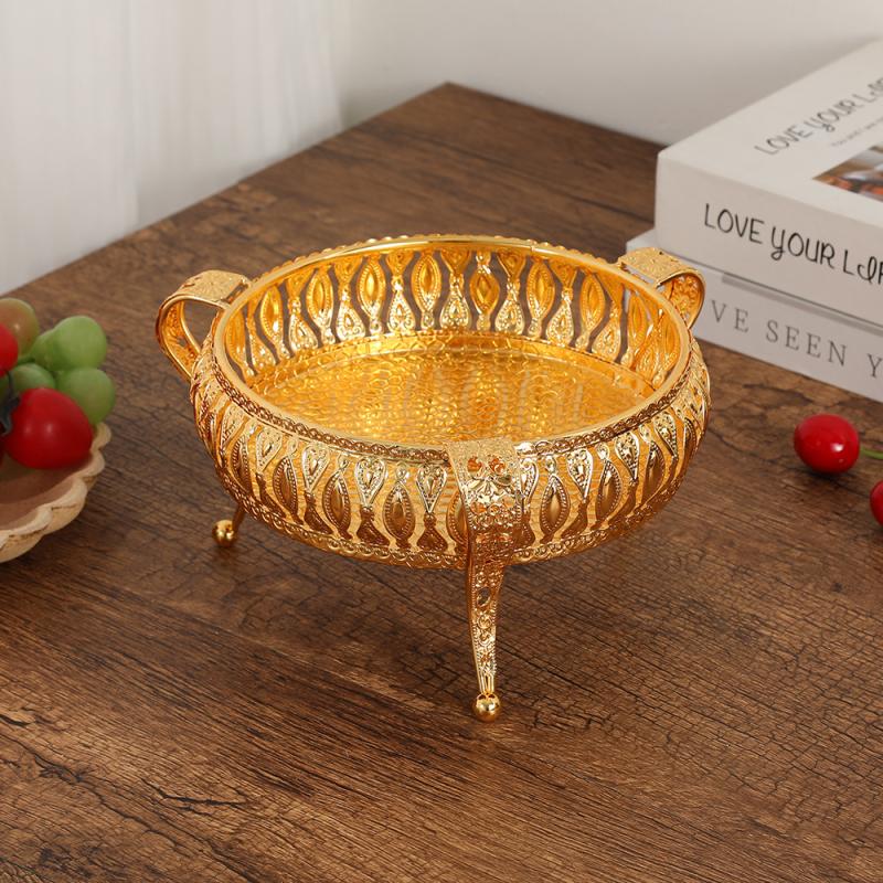 Европейская винтажная фруктовая тарелка Высококлассная круглая гостиничная стеклянная тарелка Многоярусная фруктовая корзина Креативная тарелка для торта Украшения