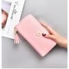 Wallet Korean version for women, long and large capacity handbag, small daisy double-layer zipper simple phone bag