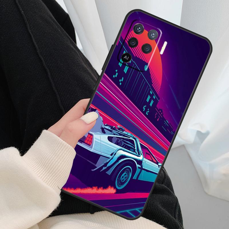 Чехол Машина времени из Назад в будущее для OPPO A54 A74 A94 A83 A91 A93 A5 A9 A31 A53 2020 A15 A52 A72 Find X5 X3 Pro