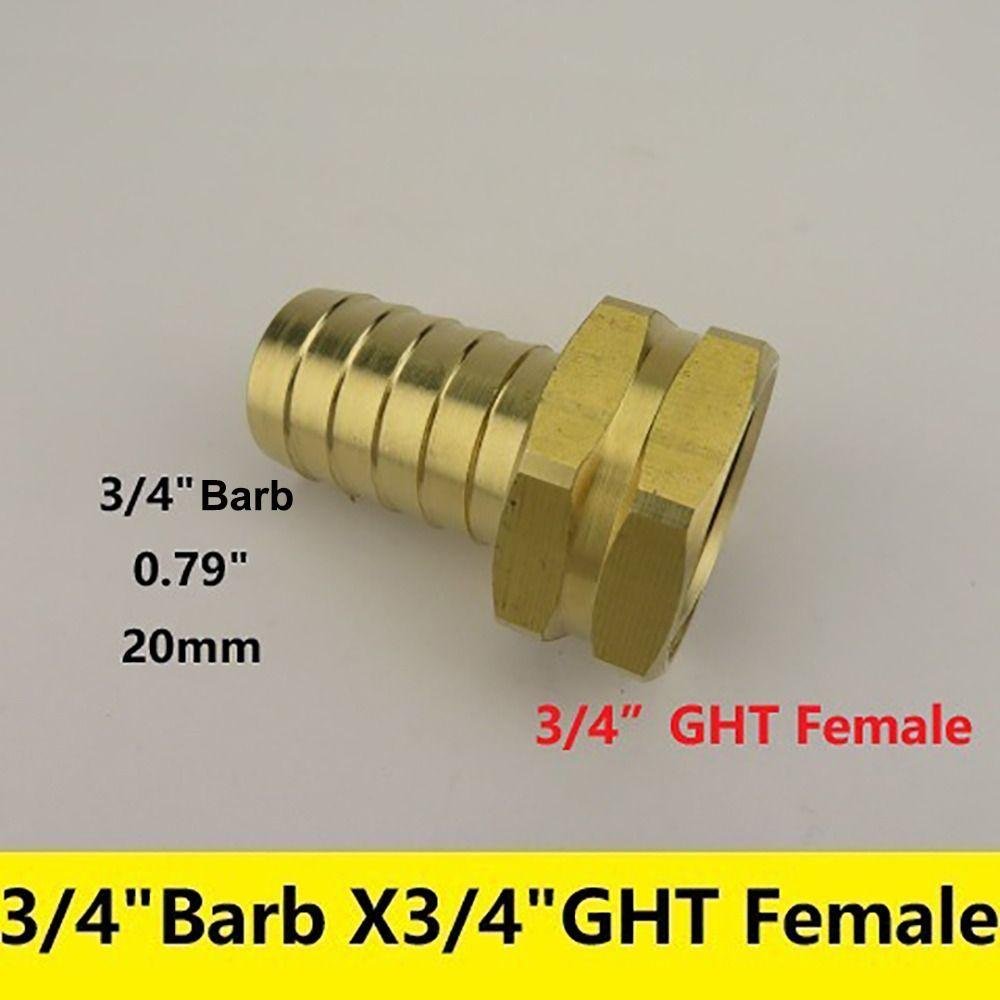 3/4" GHT Brass Barb Fitting 3/8" 1/2" 5/8" 3/4" Barb Barb Fitting Connector Car Washin