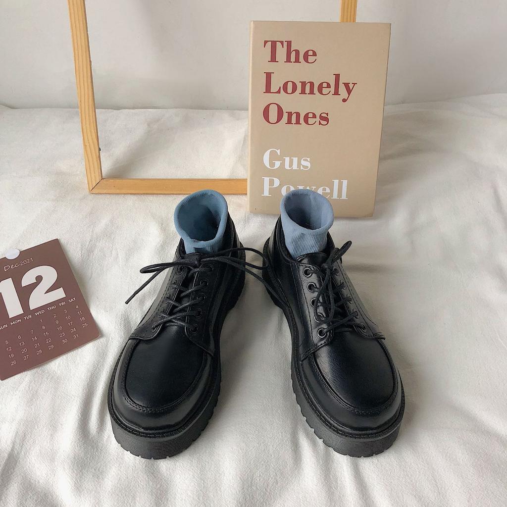 Винтажные туфли на платформе, туфли-оксфорды, осенние винтажные коричневые туфли из искусственной кожи на шнуровке, женские модные туфли-лоферы, черные туфли-оксфорды