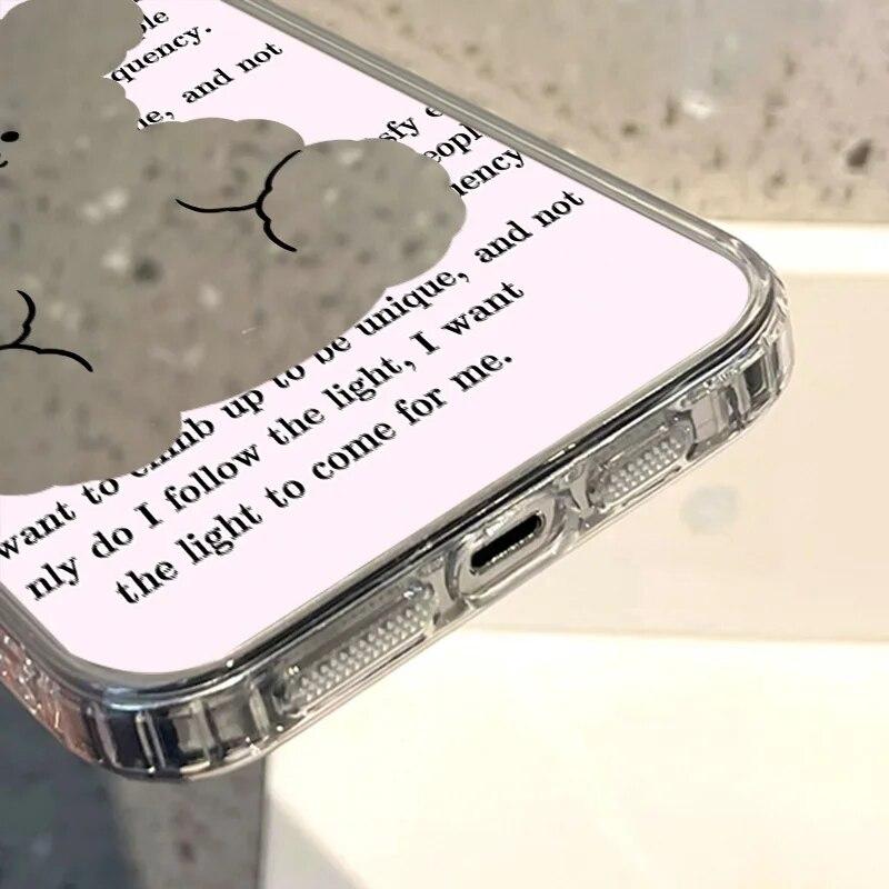 Чехол для телефона с милым медведем из мультфильма для iPhone 15 Pro Max, чехол для iPhone 11 13 14 Pro XR XS 12 Pro X, роскошное покрытие, зеркальный чехол для макияжа