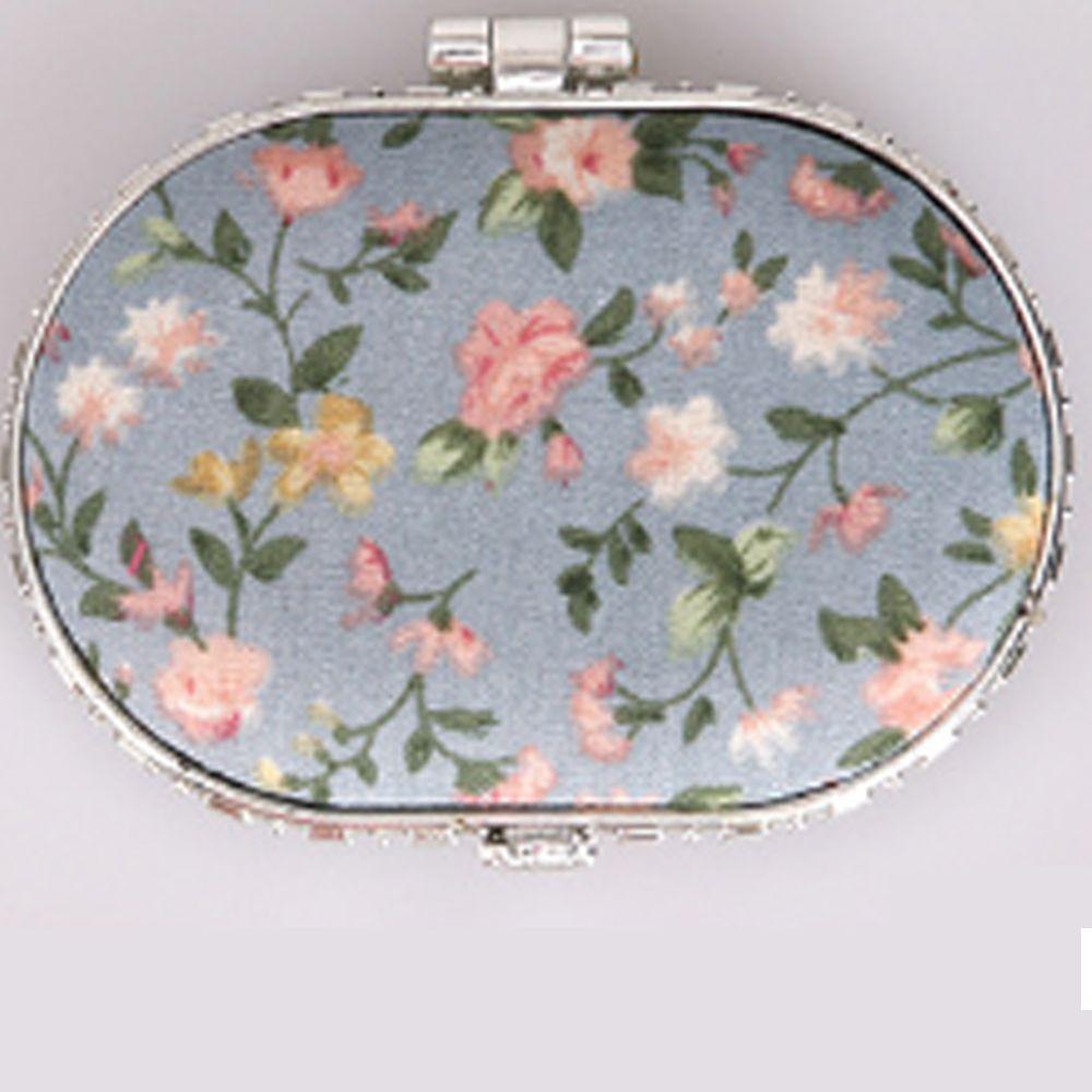 Портативное мини-зеркало с цветочным рисунком для макияжа, винтажное компактное карманное ручное зеркало, карманное косметическое зеркало для женщин