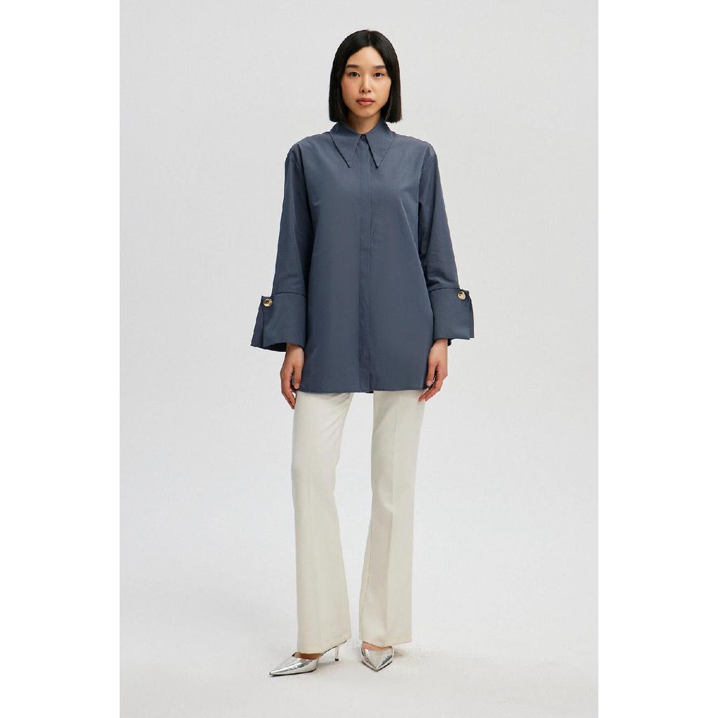 Wide Cuff Poplin Shirt