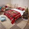 3pcs Christmas Highland Cow Red Print correless quilt Set Multi Size Bedroom Bedding Holiday Decoration Soft Machine Washable