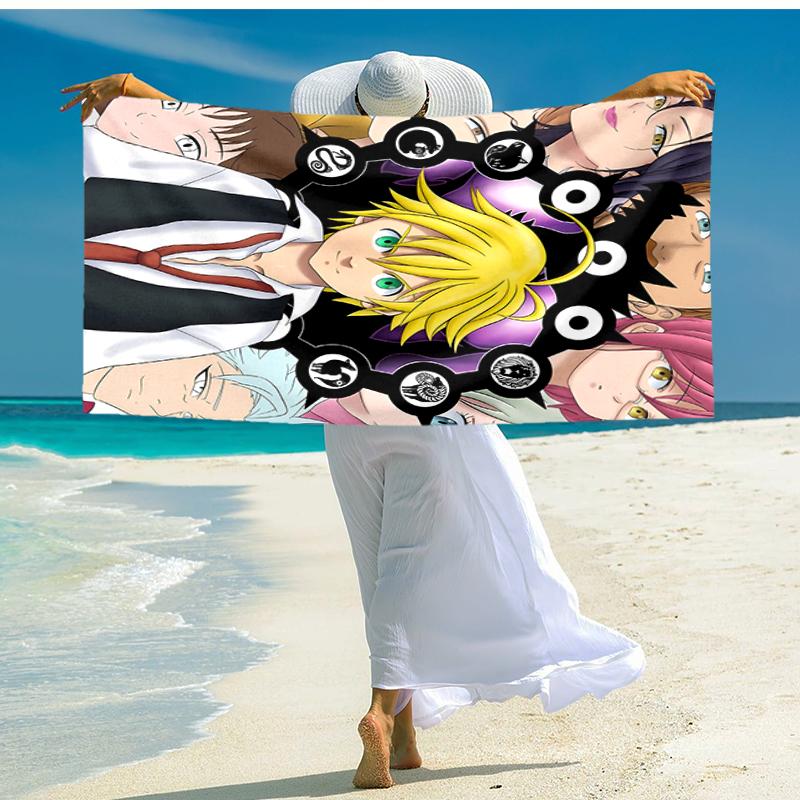 1pc Seven Deadly Sins2 Beach Towel, Comfortable and Thick, and Swimming/Bath/Picnic/Camping Towel, Suitable for Seaside Beaches