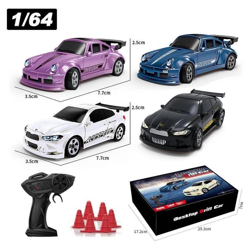 TK Cross-border Explosions Half Scale 1/64 Mini RC Remote Control Car 2.4G Drift Car Toy With Lights Boy Toy
