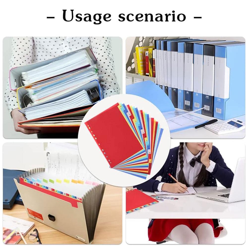 21 шт. разделителей для папок, разделители для блокнотов с алфавитными метками A-YZ, подходят для папок на 2/3/4/11 кольцах.