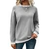 Women's Casual Crewneck Pullover Sweater Long Sleeve Top for Fall Winter Everyday Wear