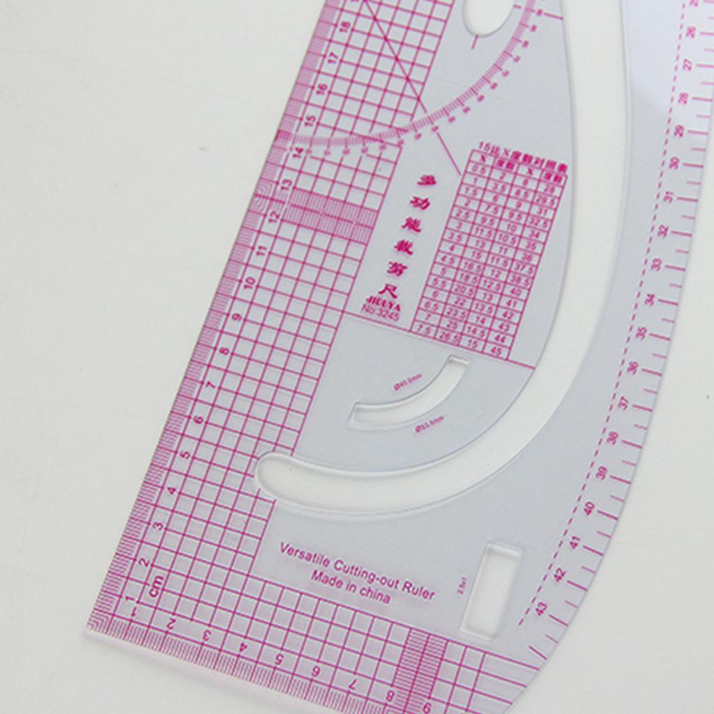 6PCS French Metric Ruler Clothing Fashion Ruler Curve Shaped Grading Rulers Sewing Tools