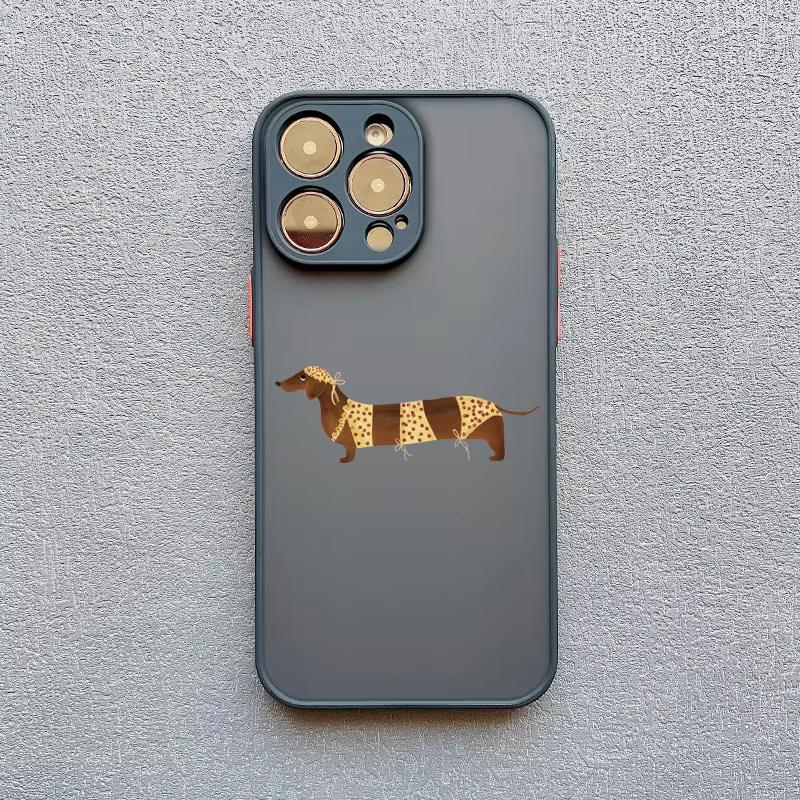Милый чехол для телефона с рисунком таксы и бульдога для iPhone 17 Pro Max 16 Plus 15 14 13 12 11 XS XR 17Air Ударопрочный чехол