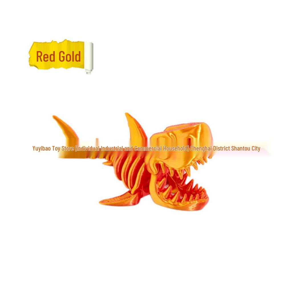 3D Printed Movable Shark Skeleton Toy Model Craft Figure Gift for Kids