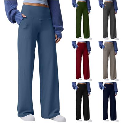 Женские однотонные леггинсы с высокой талией и расклешенными штанинами для йоги - Леггинсы клеш