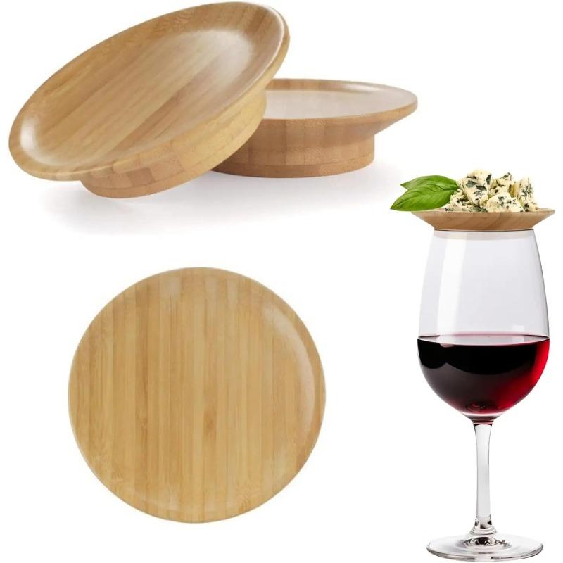 Украшение для бокала вина, бамбуковая крышка для бокала вина, подставки под тарелки, крышки для стаканов, деревянные украшения для стаканов для семейного праздника