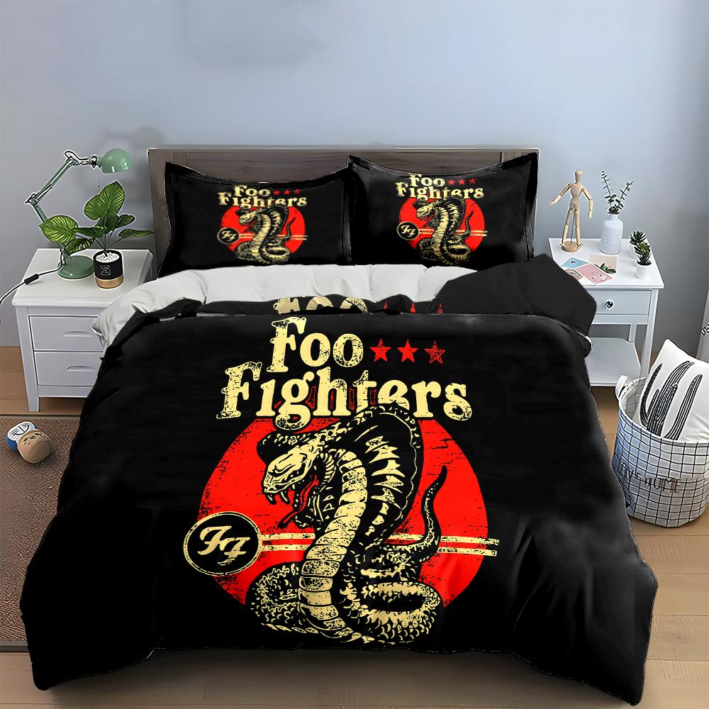 Foo Fighters Cobra Print Bedding Set Bedding set (1 duvet cover, 2 pillowcases, duvet not included)