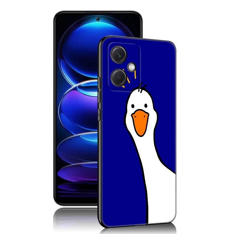Новый забавный черный силиконовый чехол для телефона Duck Goose для Xiaomi Redmi Note 10 11 11S 12 13 4G 8 9 11T Pro 5G Plus 8T 9S 10S 12S