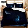 Luminous Wolf Duvet Cover Exotic Animal Bedding Set King For Kids Boys Adult Microfiber Wildlife Comforter Cover With Pillowcase