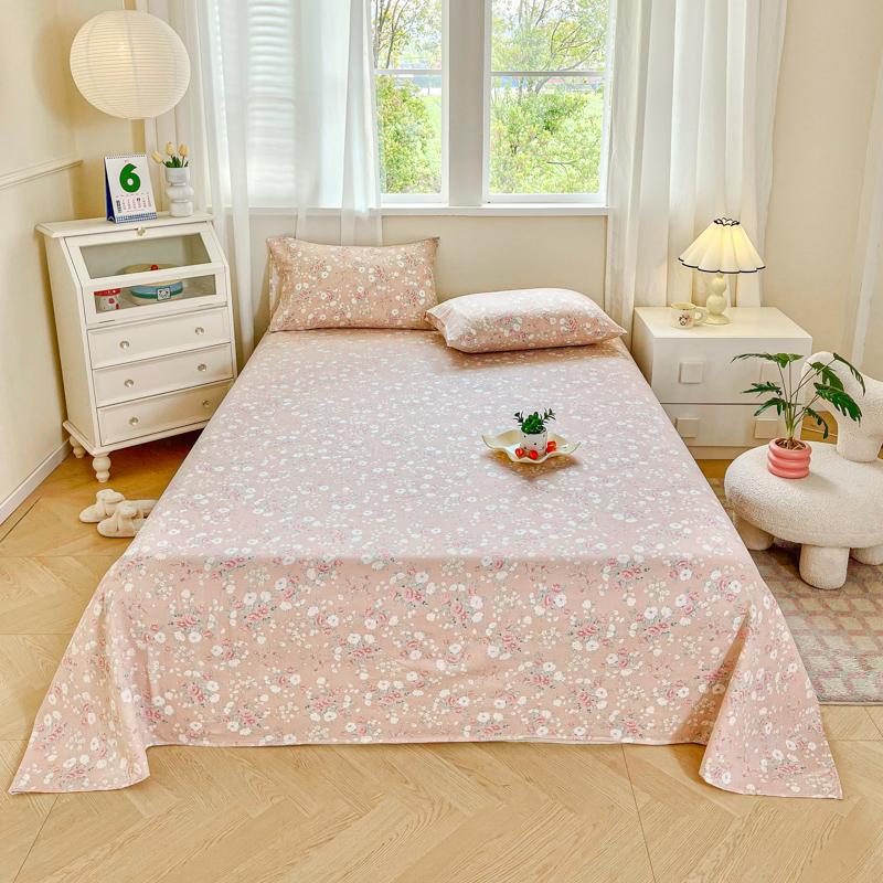 Cotton Bed Flat Sheet for Double Bed Plain Solid Color Top Sheets Single/Queen/King Flat Bedsheets Home Bed Linen Sheets