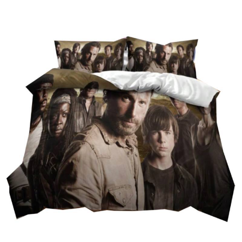 Walking Dead The Series Printed Duvet Cover Pillowcase Bedding Three Piece Set