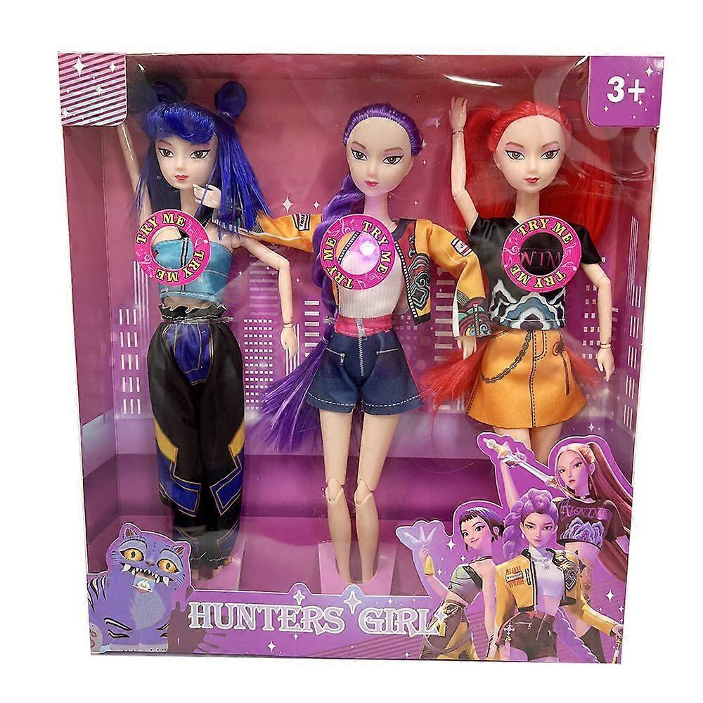 3X K-POP Demon Hunter Action Figure - Cute Vinyl Figurine Toy, Collectible Kpop Idol for Kids & Fans