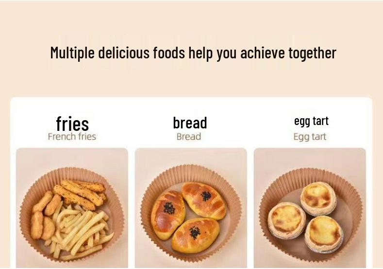 High-Temp Resistant Silicone Oil-Absorbing Air Fryer Paper Tray for Oven & BBQ