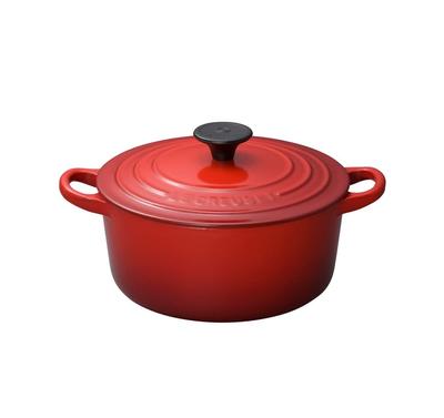 Le Creuset Чугунная эмалированная кокотница Ronde 18 Вишня Газ Индукция Можно мыть в посудомоечной машине Японская кастрюля, Кастрюля с двумя ручками, Кастрюля, см, Красный, Духовка, [Авторизованный продукт]