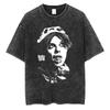 Женская стираная винтажная футболка Yungblud с принтом скелета Женская оверсайз футболка в стиле альтернативного рока с коротким рукавом Уличная одежда