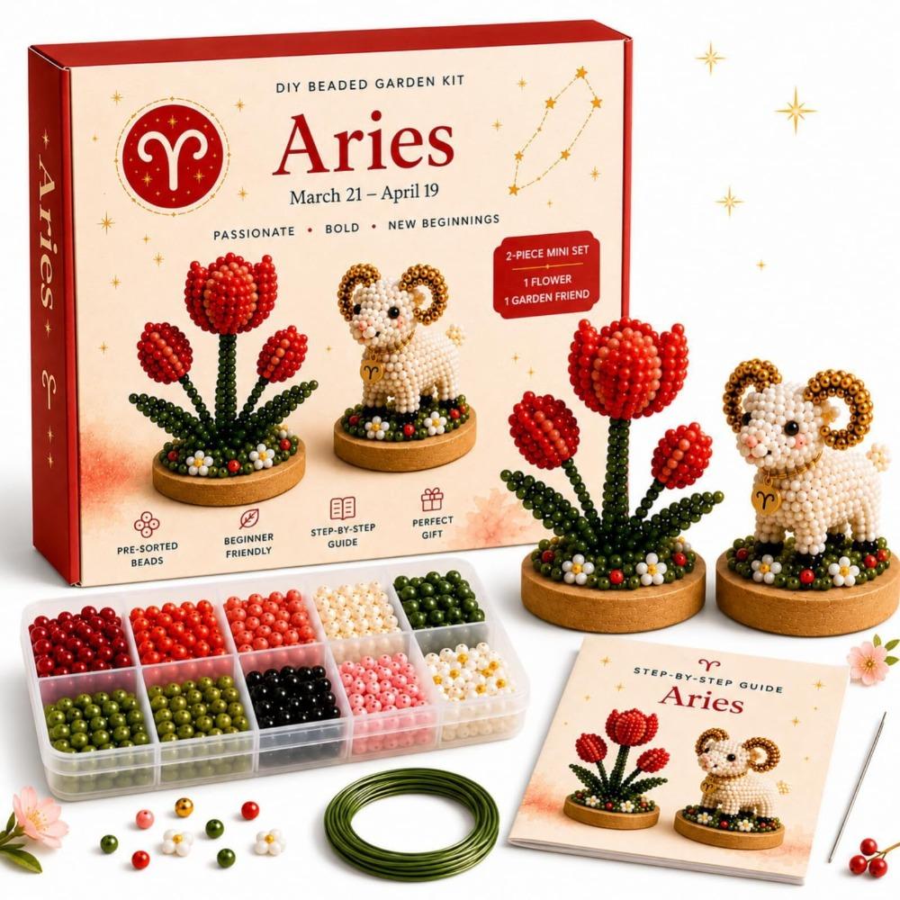 Mini Size DIY Bead Craft Kit Interactive Assembly Beadwork Crafts Kit Beading Craft Set  For Adults