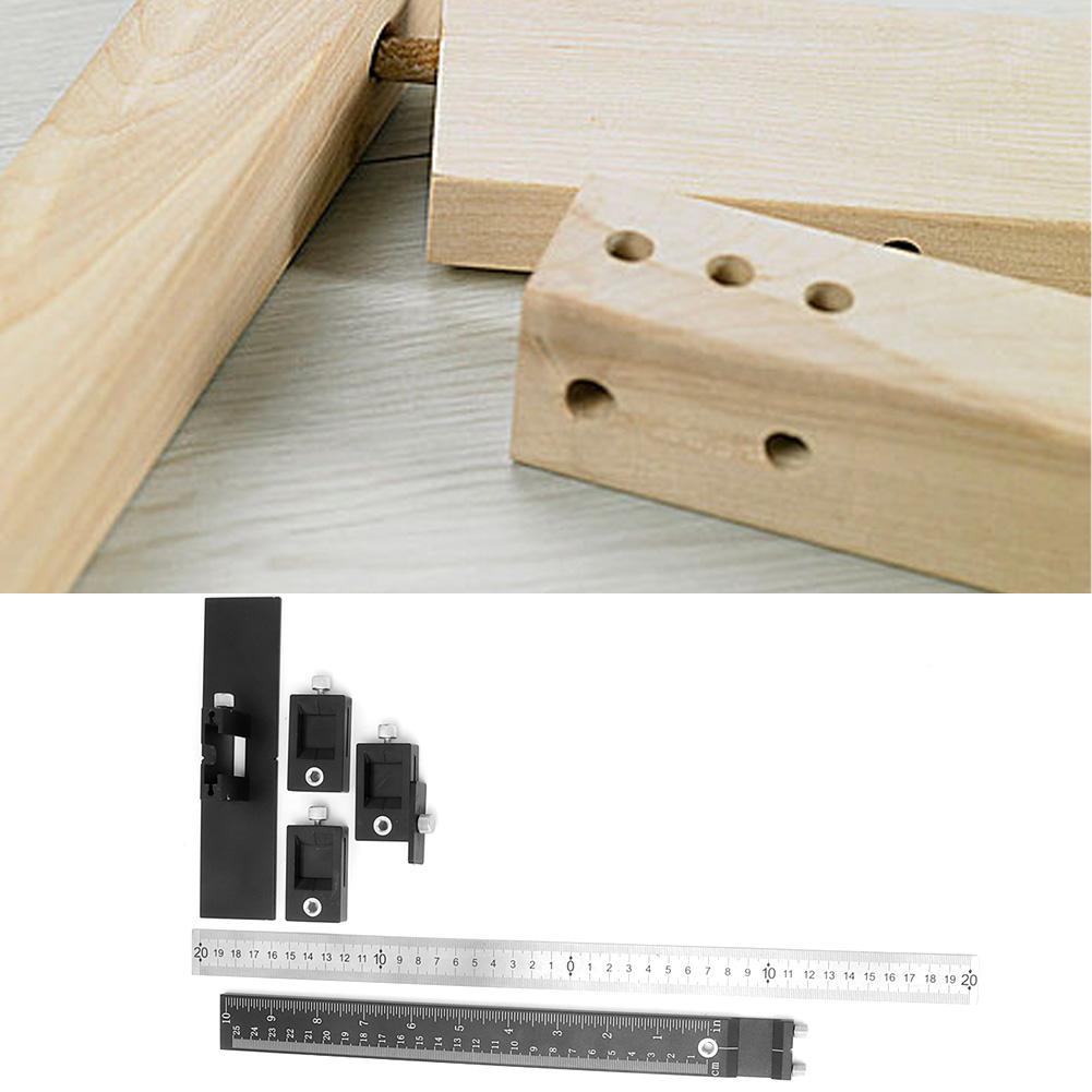 Woodworking Dowel Jig Wood Hole Punching Drilling Guide Locator Positioning Ruler