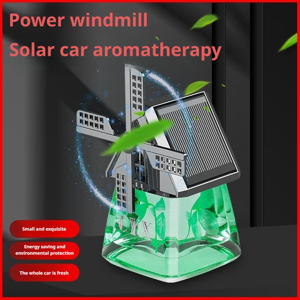 Solar Powered Auto Windmill Car Aroma Perfume Air Freshener Cute Rotating Diffuser Aromatherapy Interior Decoration Gift