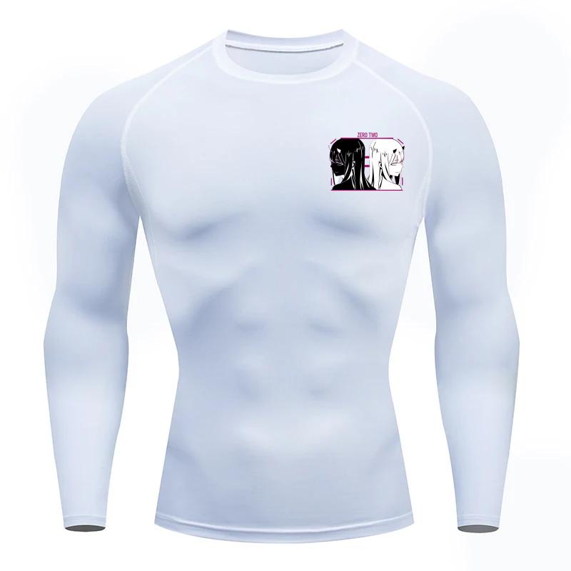 Zero Two Men Compressed Shirt Sports Quick Drying Fitness T-shirt Sweat-Absorbent Jogging Cycling Outdoor 8 Colors Short Sleeve