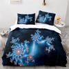 Snowflake Duvet Cover Winter Theme Geometric Pattern Microfiber Blue Floral Quilt Cover for Girl Children Christmas Decorations