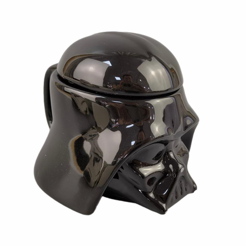 Star Wars Mug with Lid, Darth Vader White Trooper Mandalorian Ceramic Coffee Cup, Collectible Drinkware for Fans
