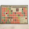 Retro Metal Tin Sign - Stephen King Periodic Table - 12 X 16 Inches - Funny Wall Decor & Modern Education Art Classroom Poster - Gift & Home Decor