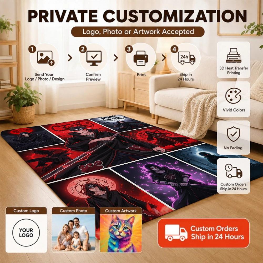 Itachi Uchiha Sharingan Art Rectangular Rug Allseason Carpet For Entryway Hallway Balcony Home Decor Great Holiday Gift
