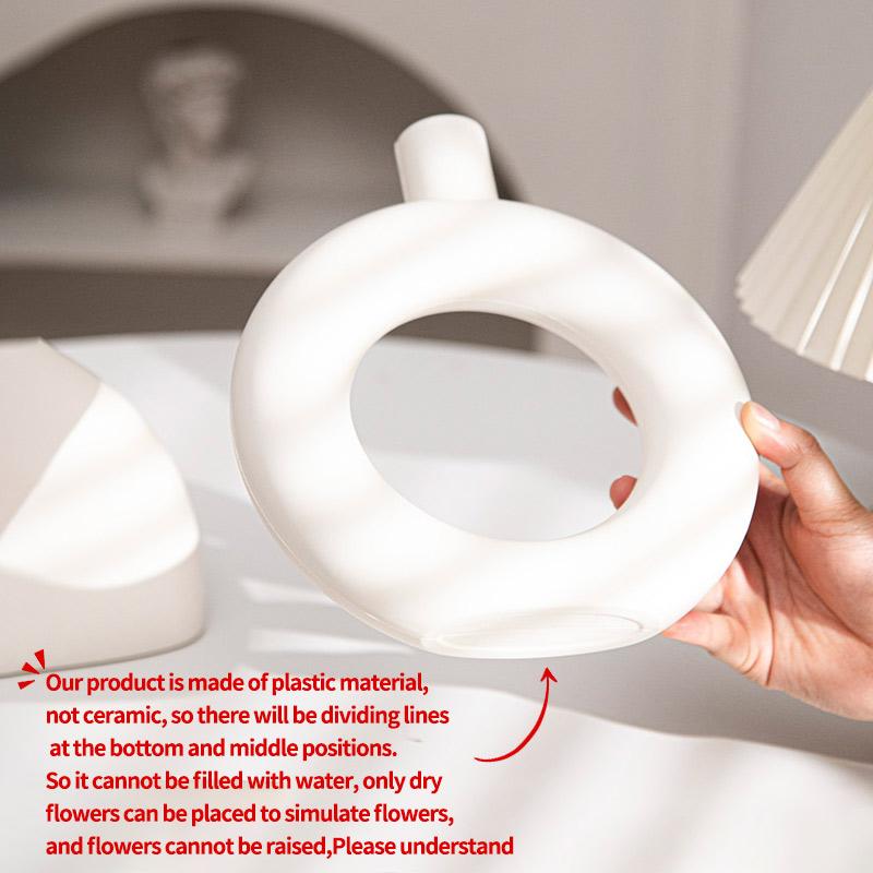 Nordic White Flower Vase Simple Flower Pot Storage Bottle Imitation Creative Flower Pot Home Wedding Decoration Ornament