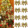 9pcs Red Green Christmas Polka Dot Bows Festive Polka Dot Bowknot Decor Xmas Tree Wreath Gift Wrapping Holiday Party Decorations