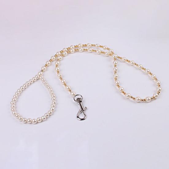 Стильная роскошная шлейка-поводок для собаки из жемчужных бусин, тонкая работа с подвесным крючком