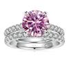 Bague Ringen Роскошное кольцо с муассанитом цвета D 3,0 карата, женские ювелирные изделия из стерлингового серебра 925 пробы с четырьмя когтями, свадебные комплекты для свадьбы